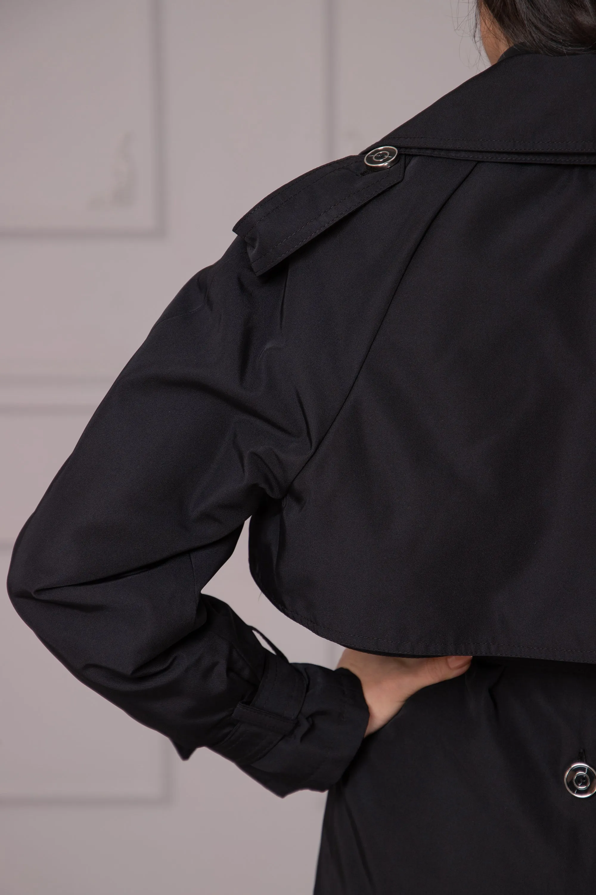 2-PIECE BLACK TRENCH COAT