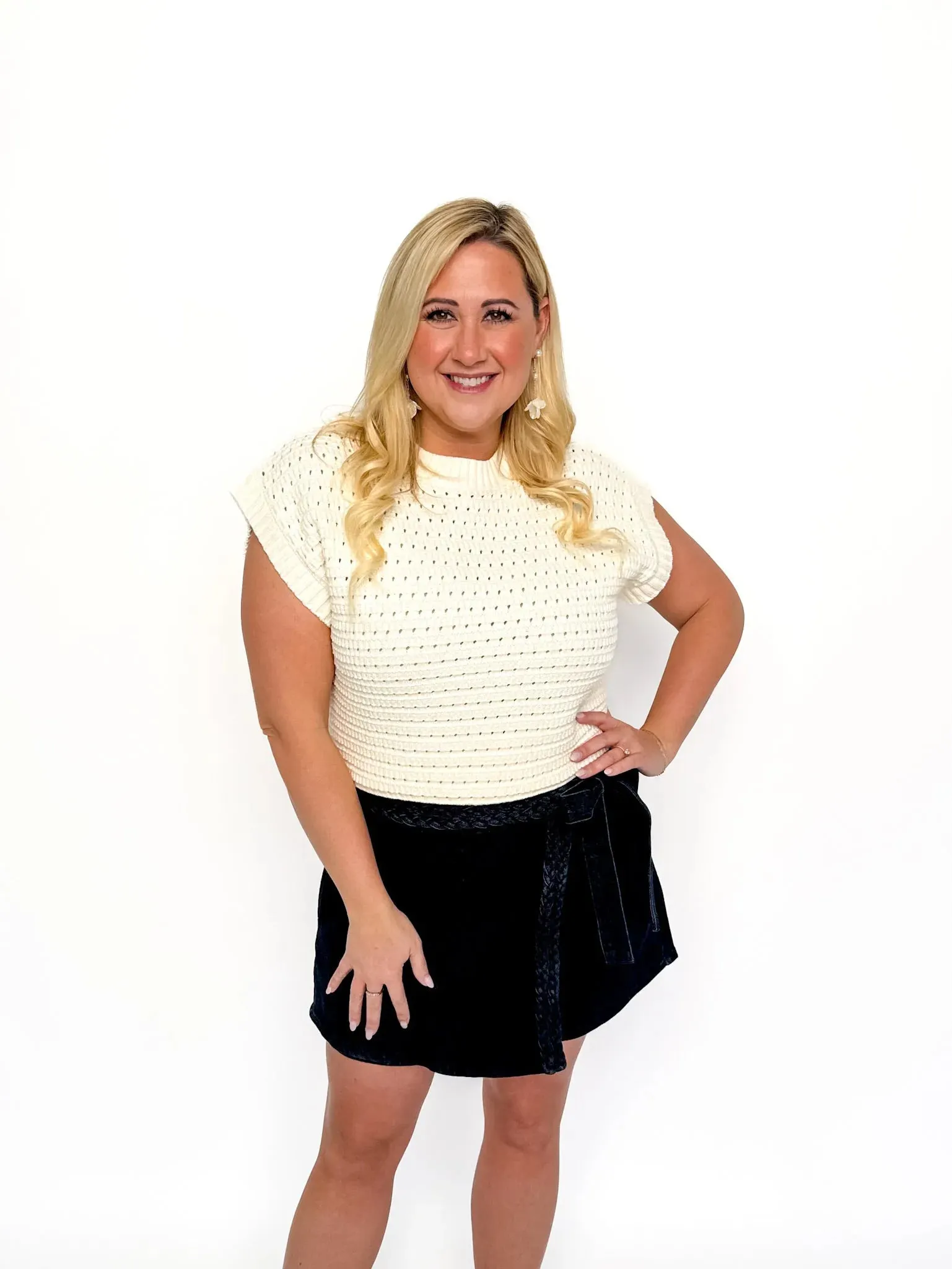 Black Denim Wrap Skort