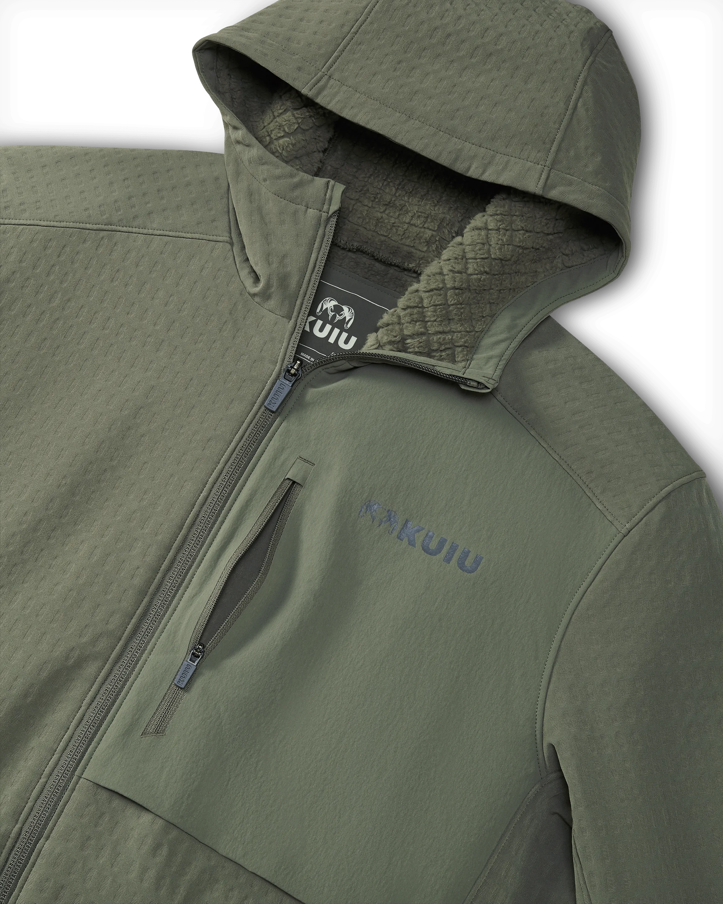 Blockfield Fleece Hoodie | Dark Sage