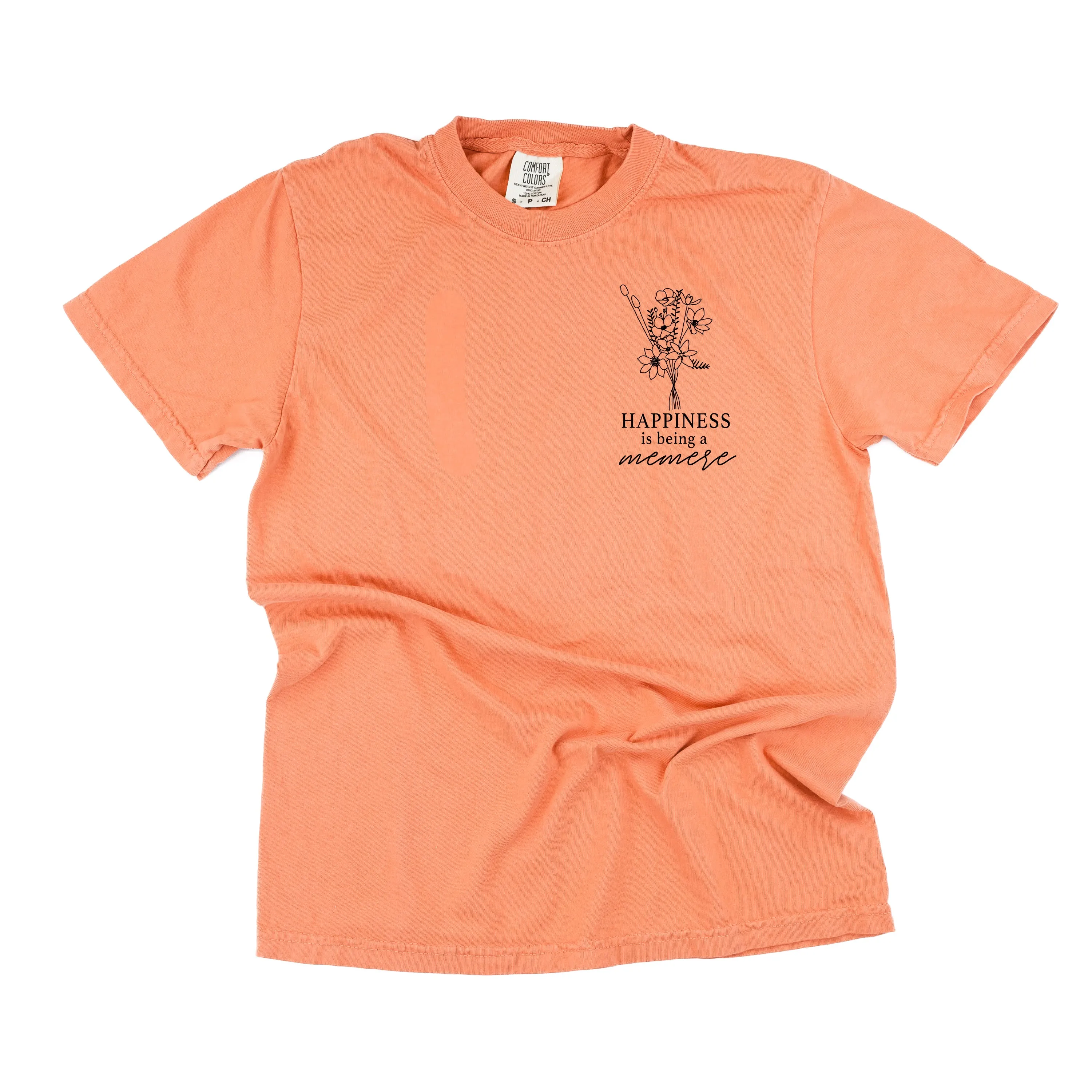 Bouquet Style - Happiness is Being a MEMERE - SHORT SLEEVE COMFORT COLORS TEE