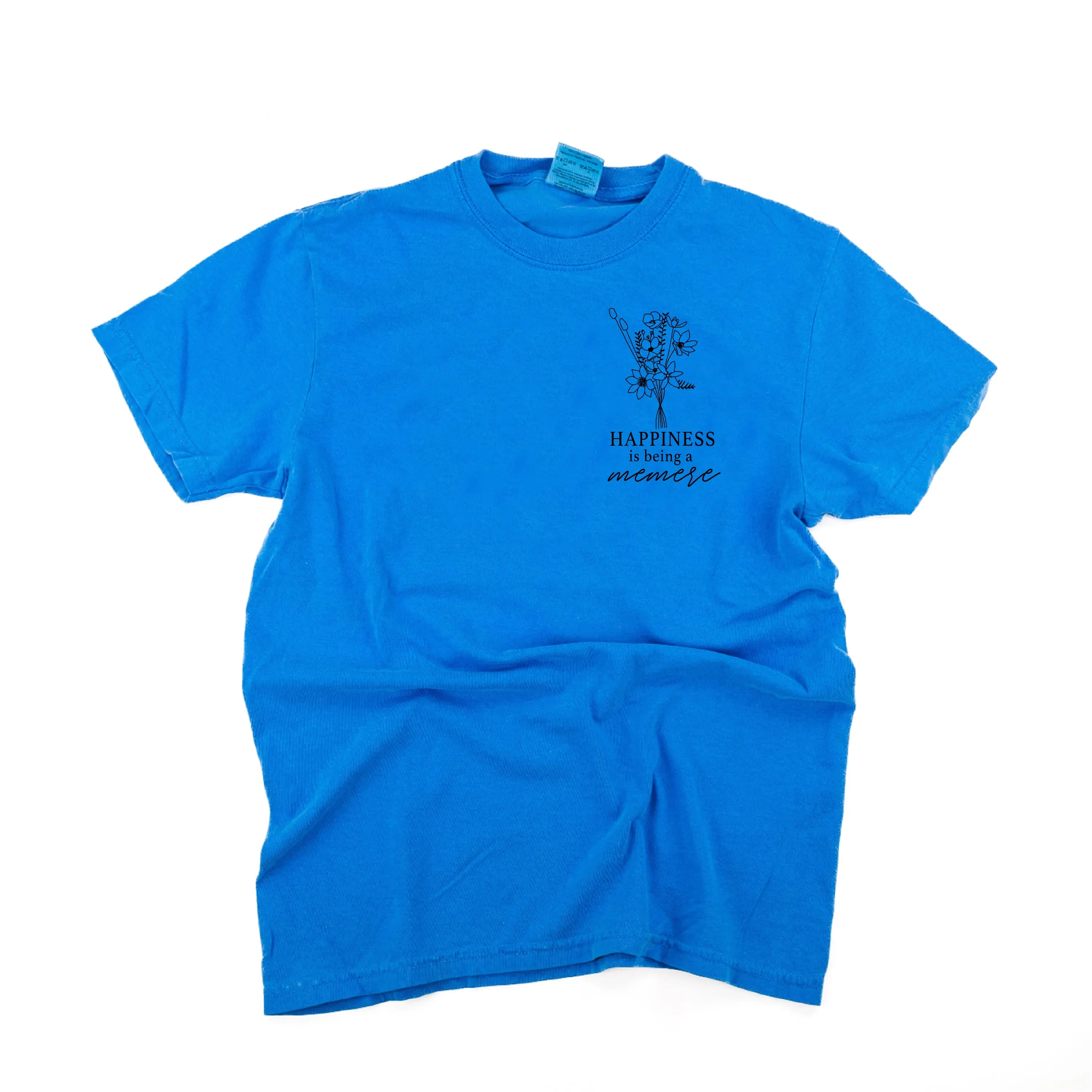 Bouquet Style - Happiness is Being a MEMERE - SHORT SLEEVE COMFORT COLORS TEE