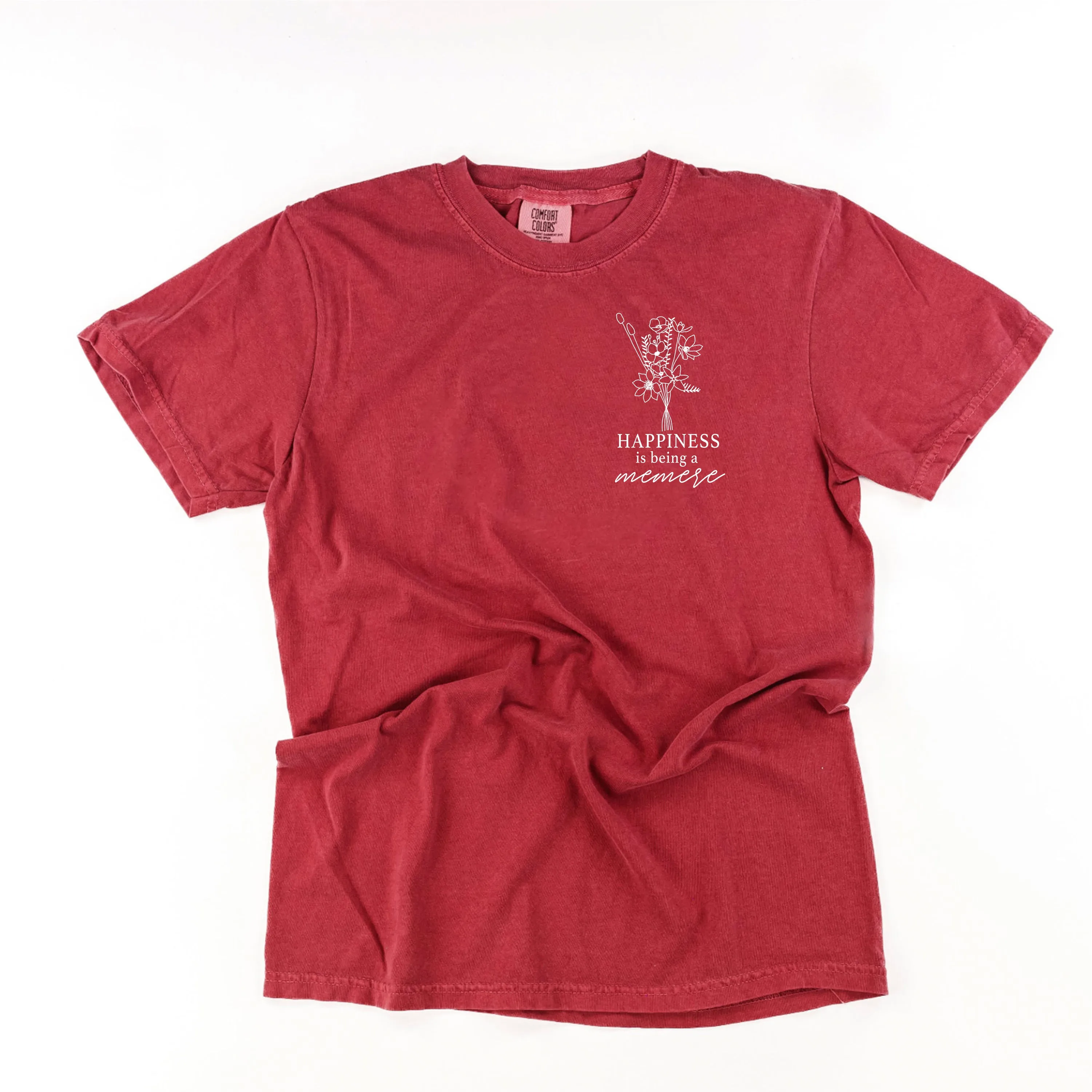Bouquet Style - Happiness is Being a MEMERE - SHORT SLEEVE COMFORT COLORS TEE