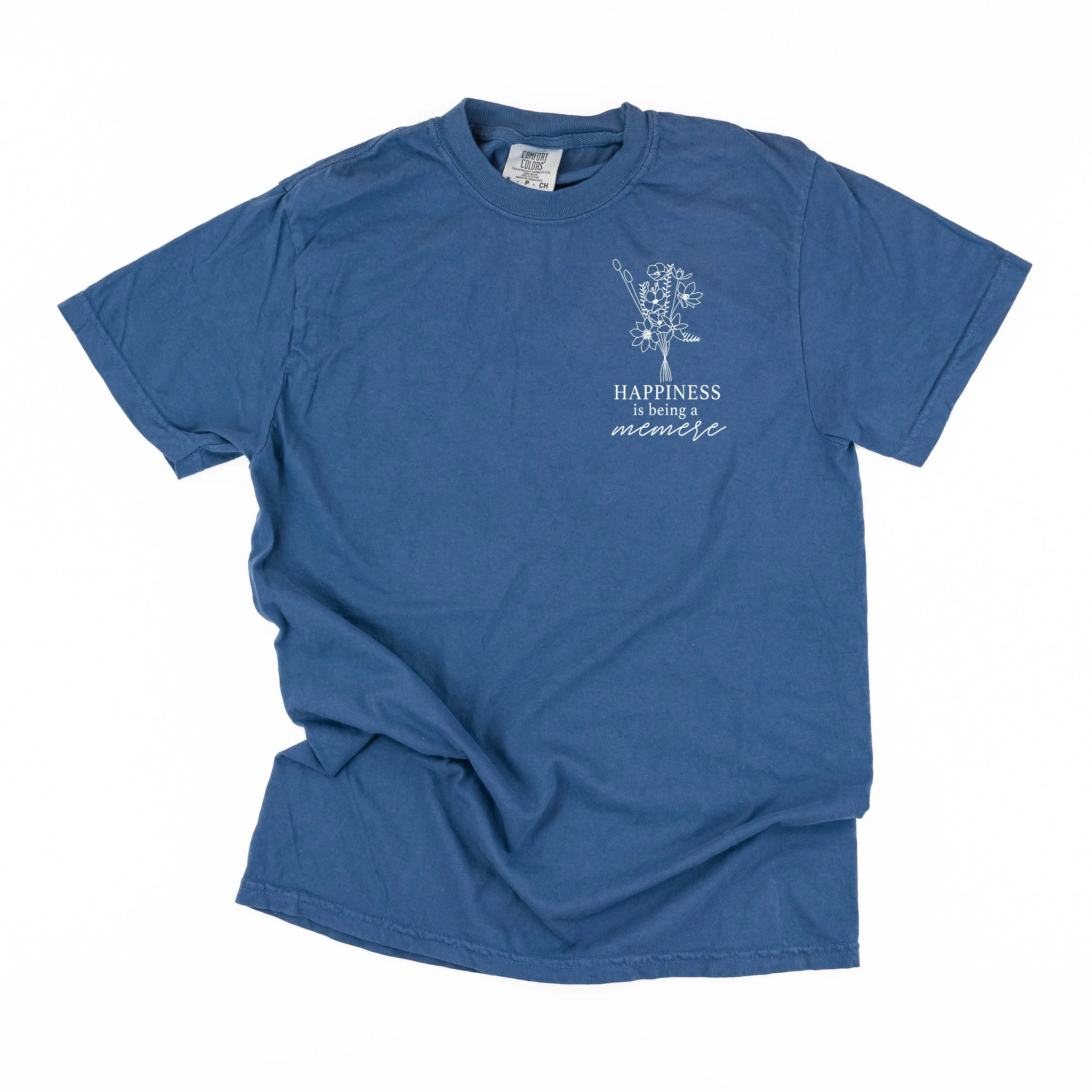 Bouquet Style - Happiness is Being a MEMERE - SHORT SLEEVE COMFORT COLORS TEE