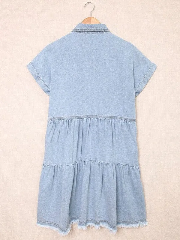 Button Front Denim Dress