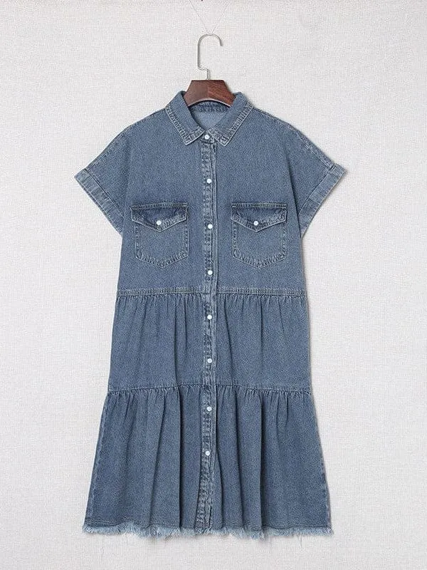 Button Front Denim Dress