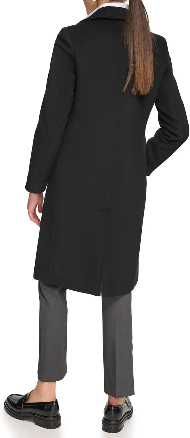 Calvin Klein Women's Full-Length Buttoned Wool Coat (Petite, Standard, Plus)