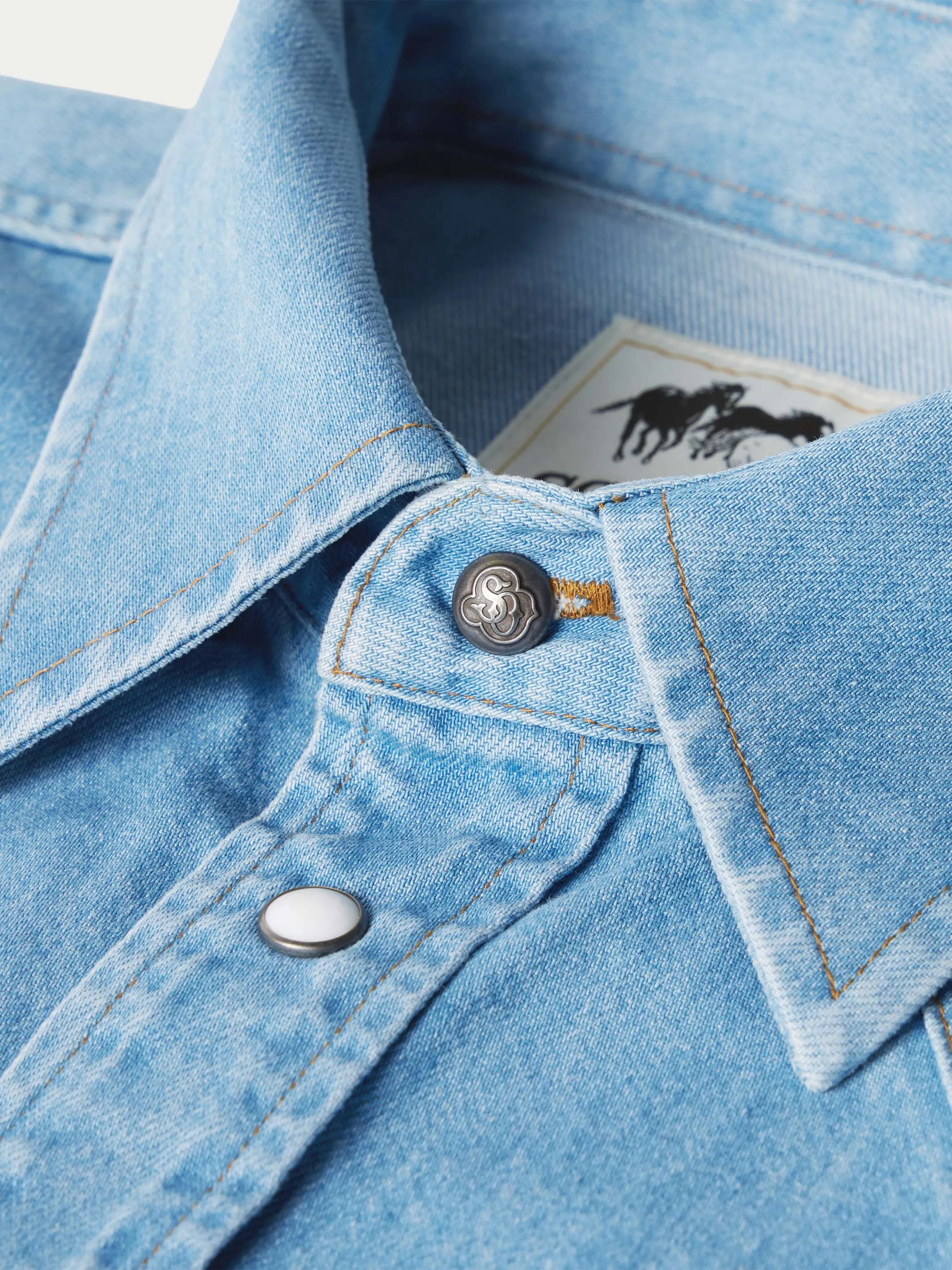 Classic Western Denim Snap Shirt