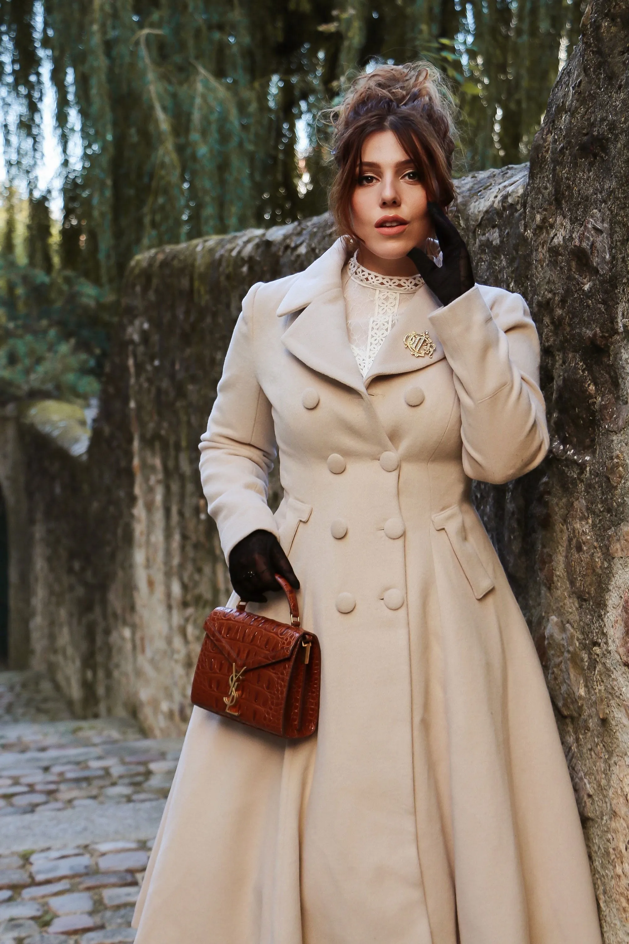 Double breasted Beige wool coat 3158