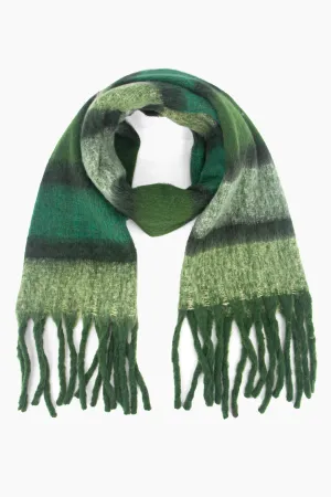 Green Striped Colourblock Heavyweight Scarf (Copy)