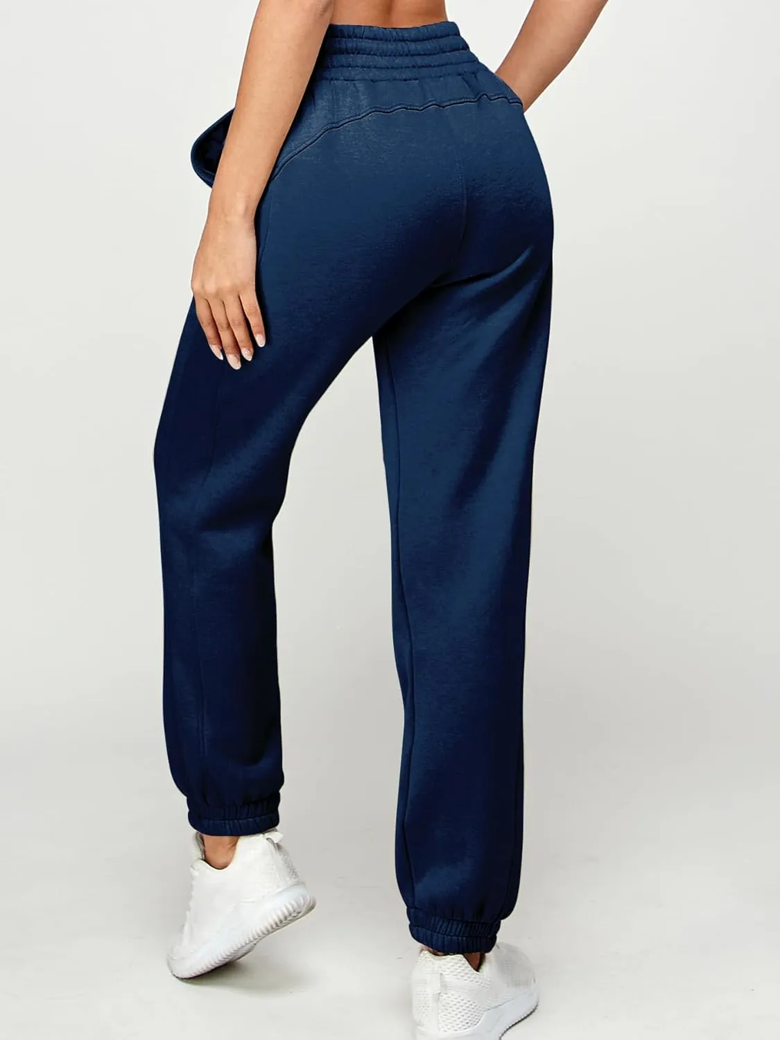 IUUI Women's High Waisted Sweatpants Fleece Joggers Pockets Cotton Lounge Athletic Baggy Pants