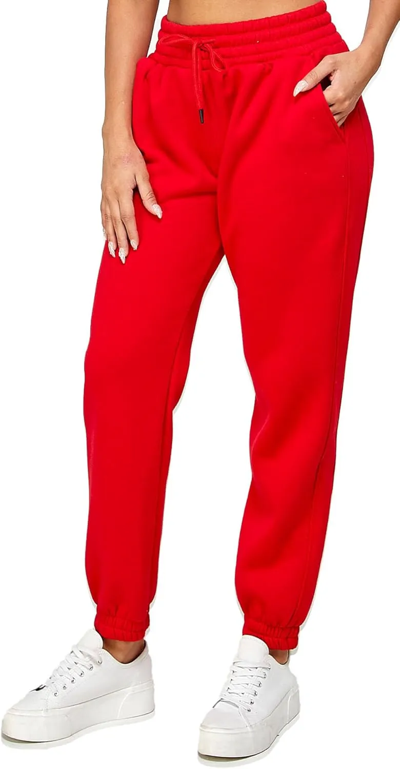 IUUI Women's High Waisted Sweatpants Fleece Joggers Pockets Cotton Lounge Athletic Baggy Pants