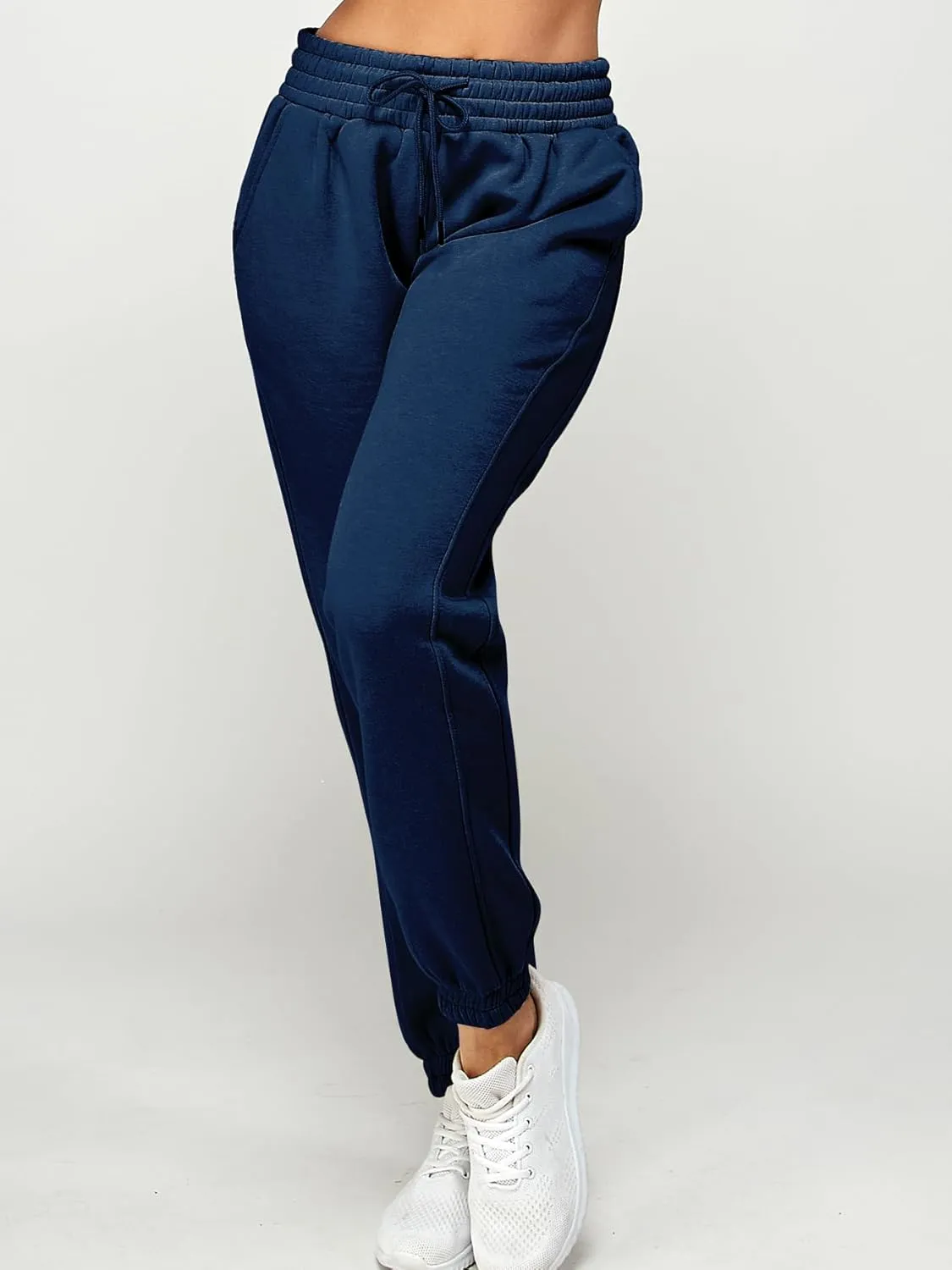 IUUI Women's High Waisted Sweatpants Fleece Joggers Pockets Cotton Lounge Athletic Baggy Pants