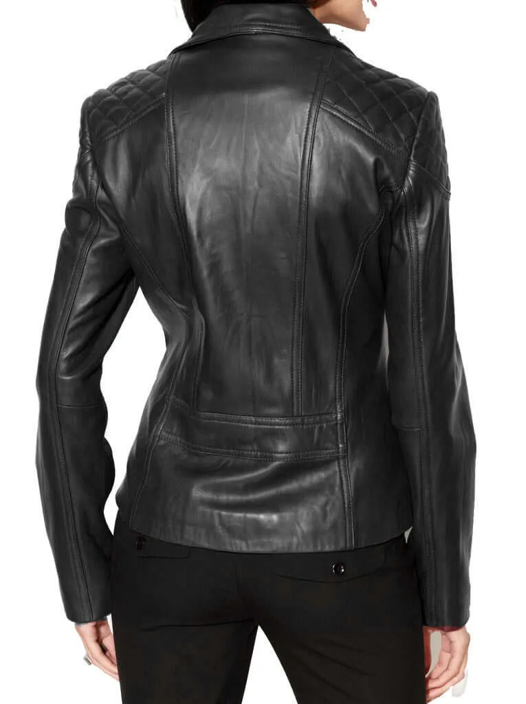 New Stylish Brand New Women's Fashion Motorcycle Cow Leather Slim fit Jacket