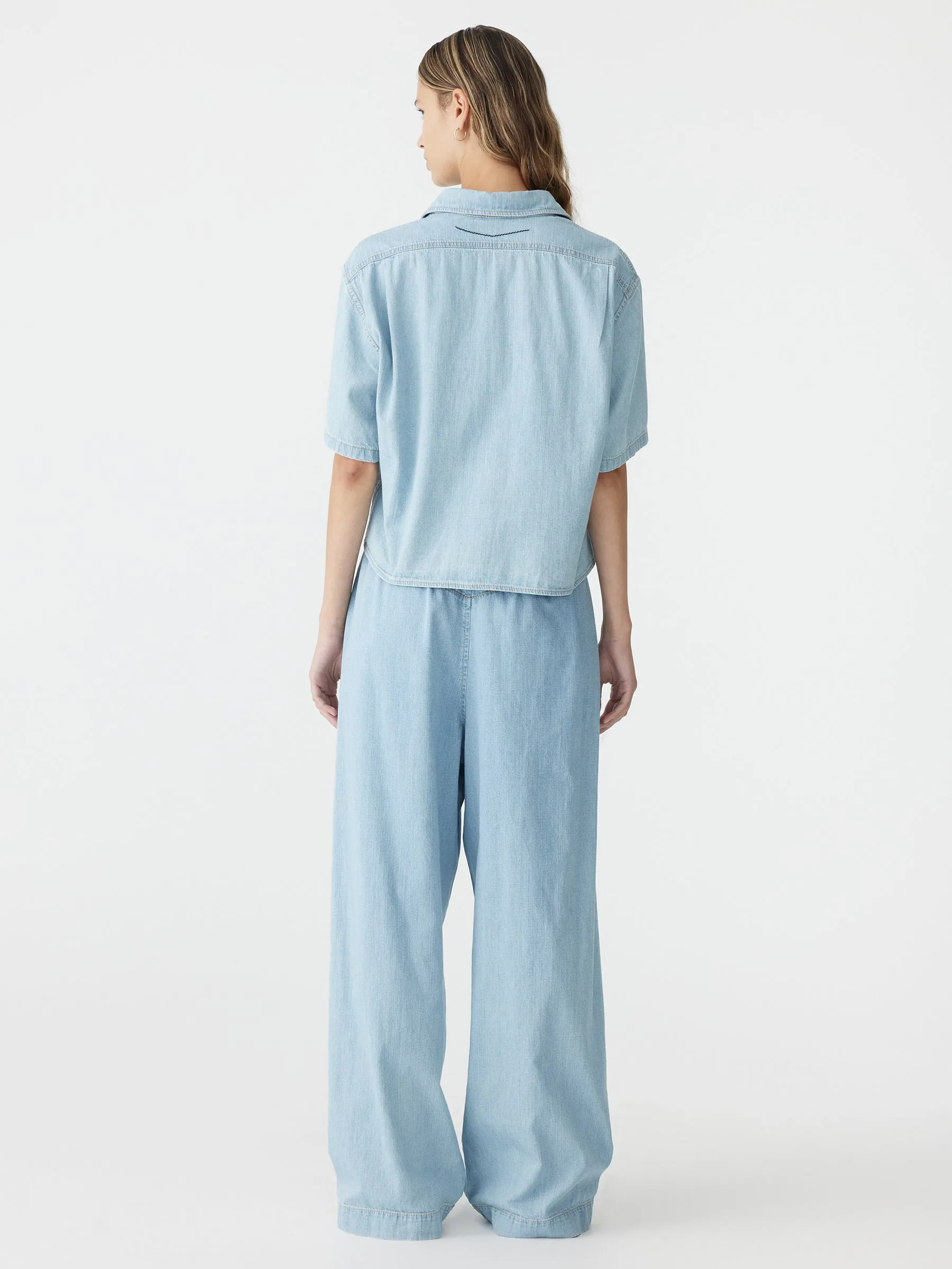 Organic Denim Cropped Shirt