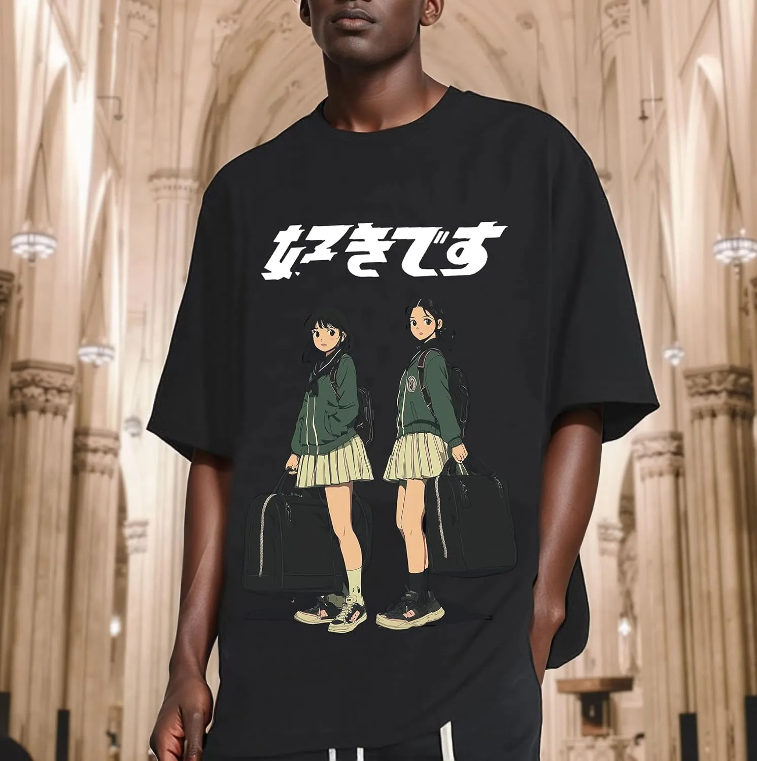 Oversized Graphic Tees Men Vintage Y2K Print Shirts Streetwear Unisex Harajuku T-Shirts