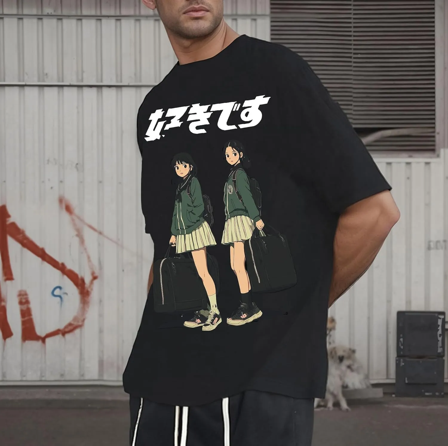 Oversized Graphic Tees Men Vintage Y2K Print Shirts Streetwear Unisex Harajuku T-Shirts