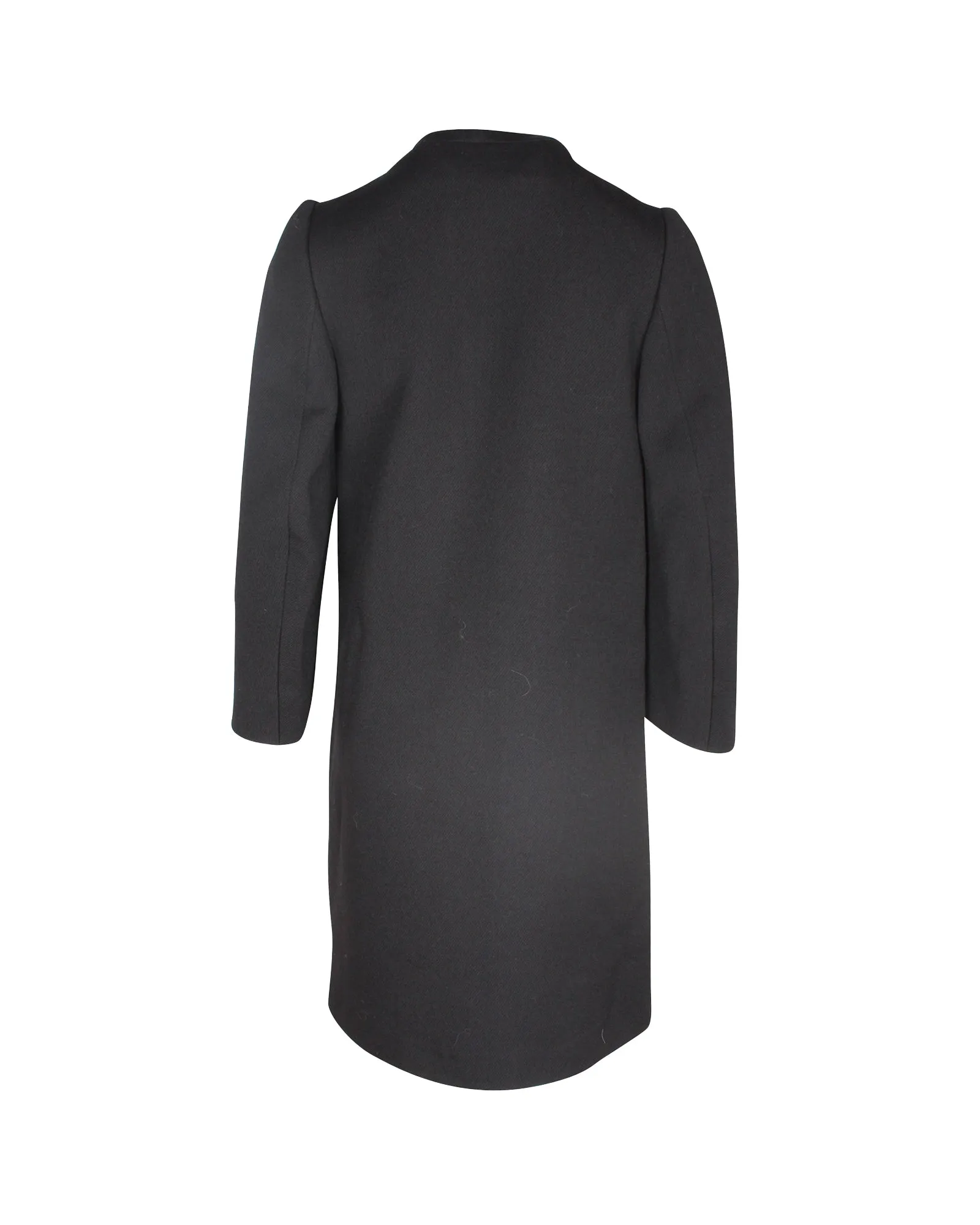 Prada Buttoned Top Coat in Charcoal Wool
