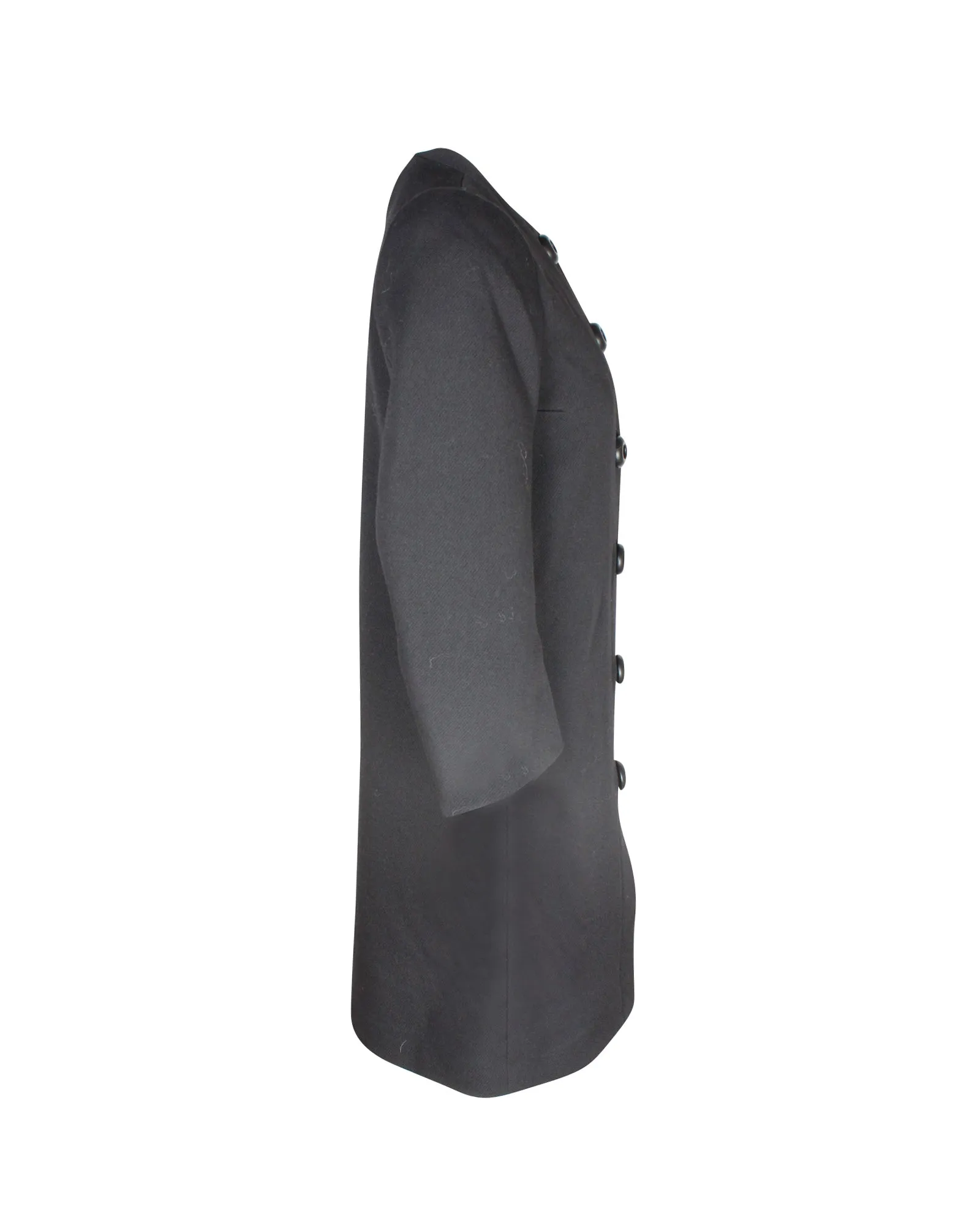 Prada Buttoned Top Coat in Charcoal Wool