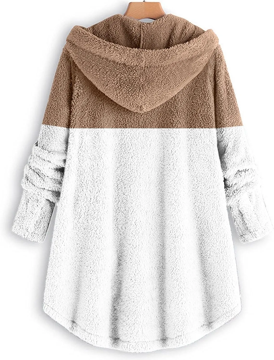 QWENTMTNTY Plus Size Winter Jackets for Women 2023 Office Work Outerwear with Pocket Comfy Plush Winter Sherpa Lined Jacket