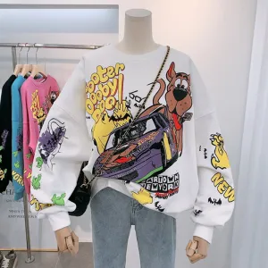 Scooby Doo Graphic Print Oversized Sweatshirt