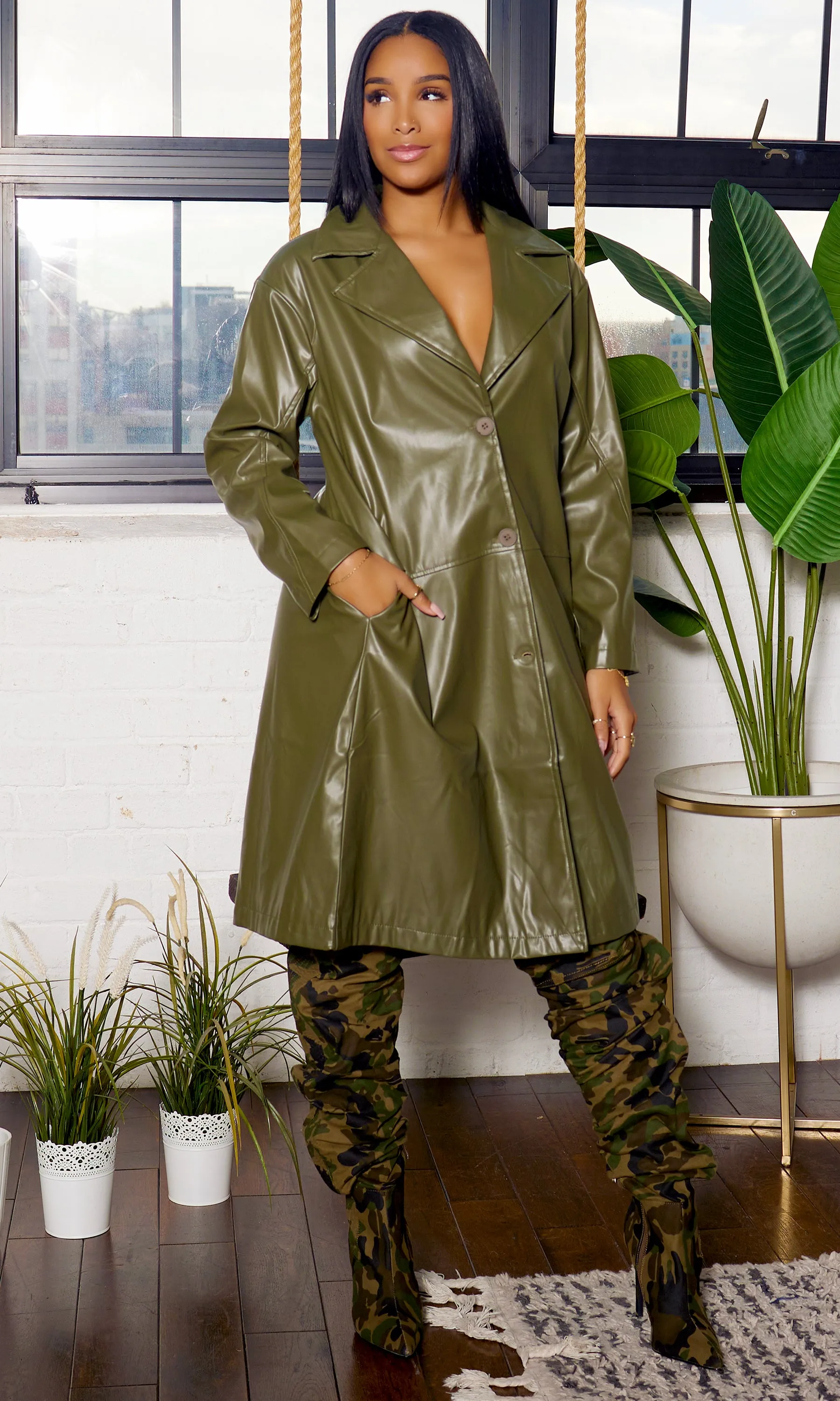 Verdant Verve Trench FINAL SALE