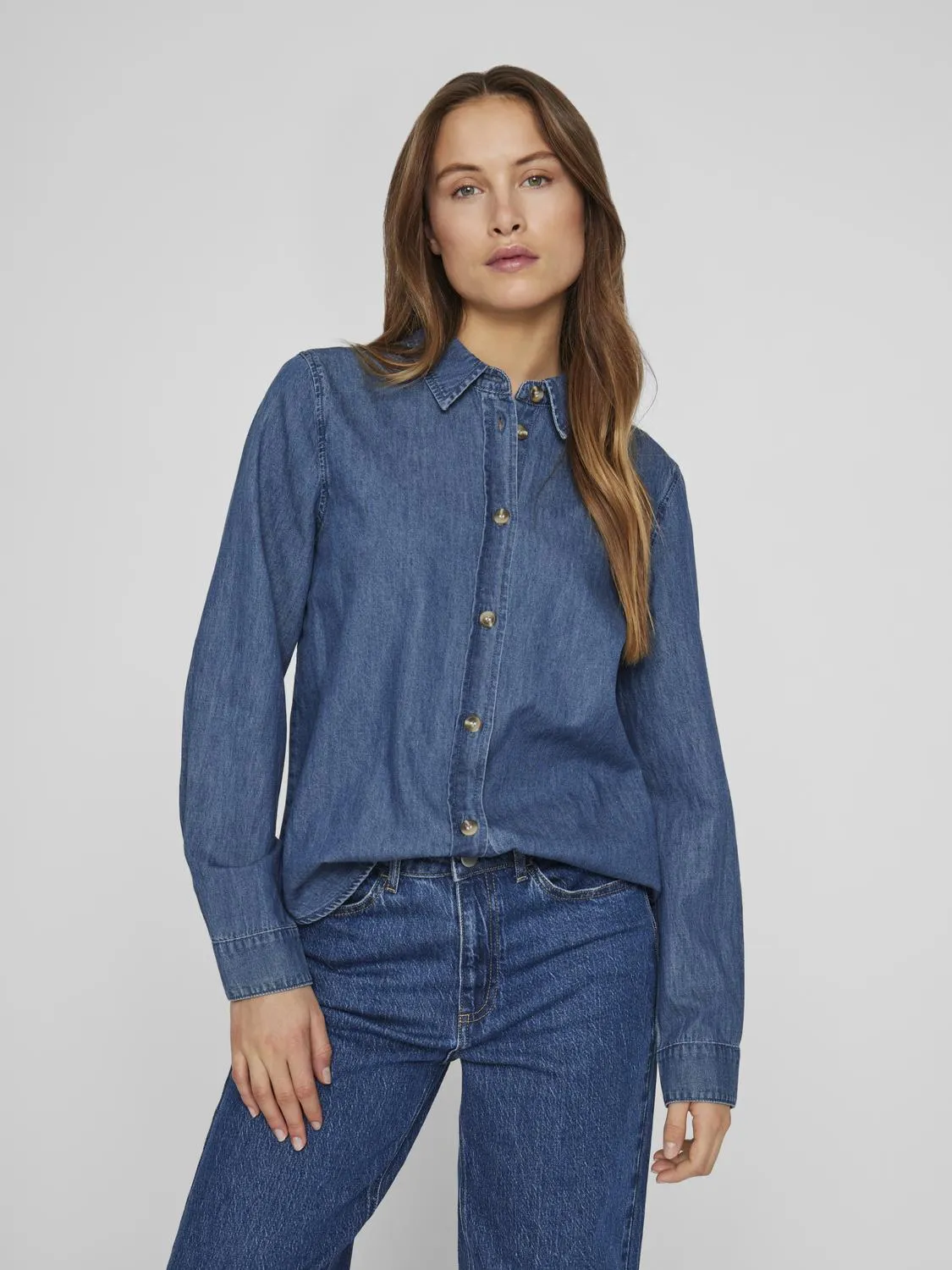 VICAYA Shirt - Medium Blue Denim