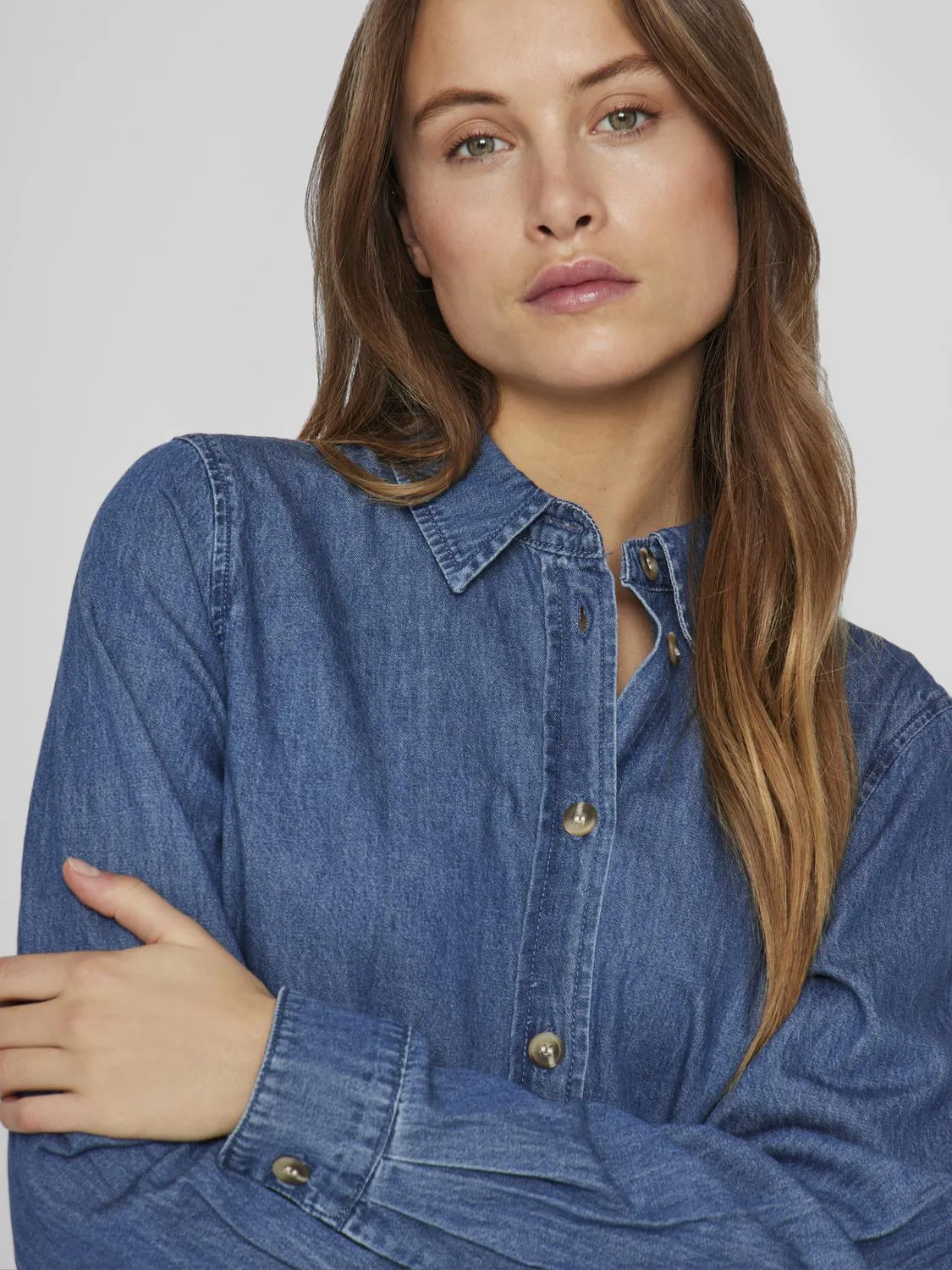 VICAYA Shirt - Medium Blue Denim