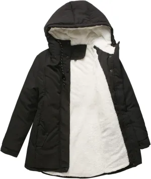 Womens Casual Solid Zipper Overcoat Long Sleeve Drawstring Outwear Warm Loose Soft Jacket Coat Home Outdoor Clothes