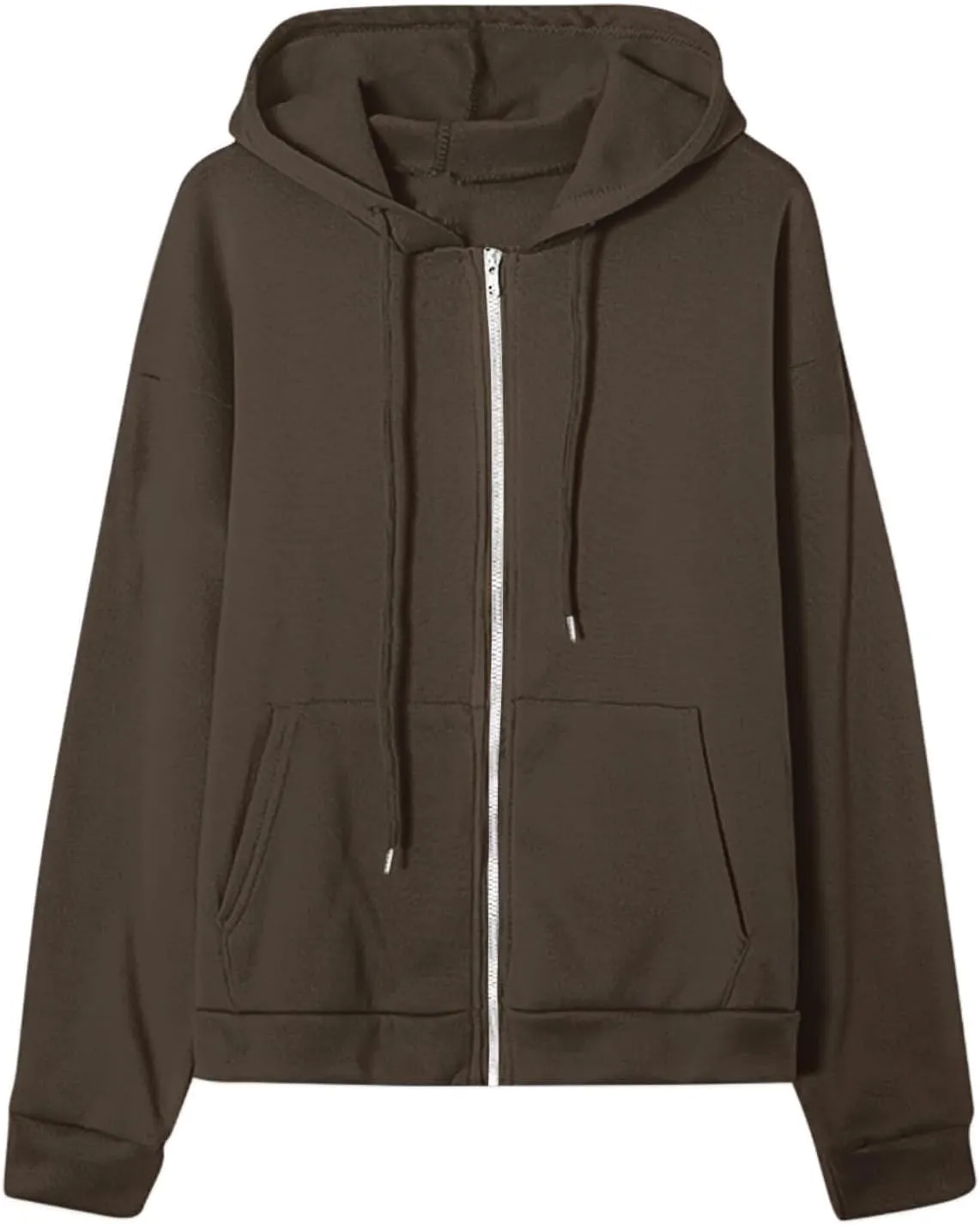 Womens Zip Up Hoodies 2025 Comfy Oversized Sweatshirts Cropped Fashion Long Sleeve Casual Lightweight Y2K Hooded Jackets